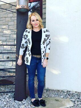 Cabi 5277 Kiki Leopard Animal Cardigan Sweater Small New in Bag